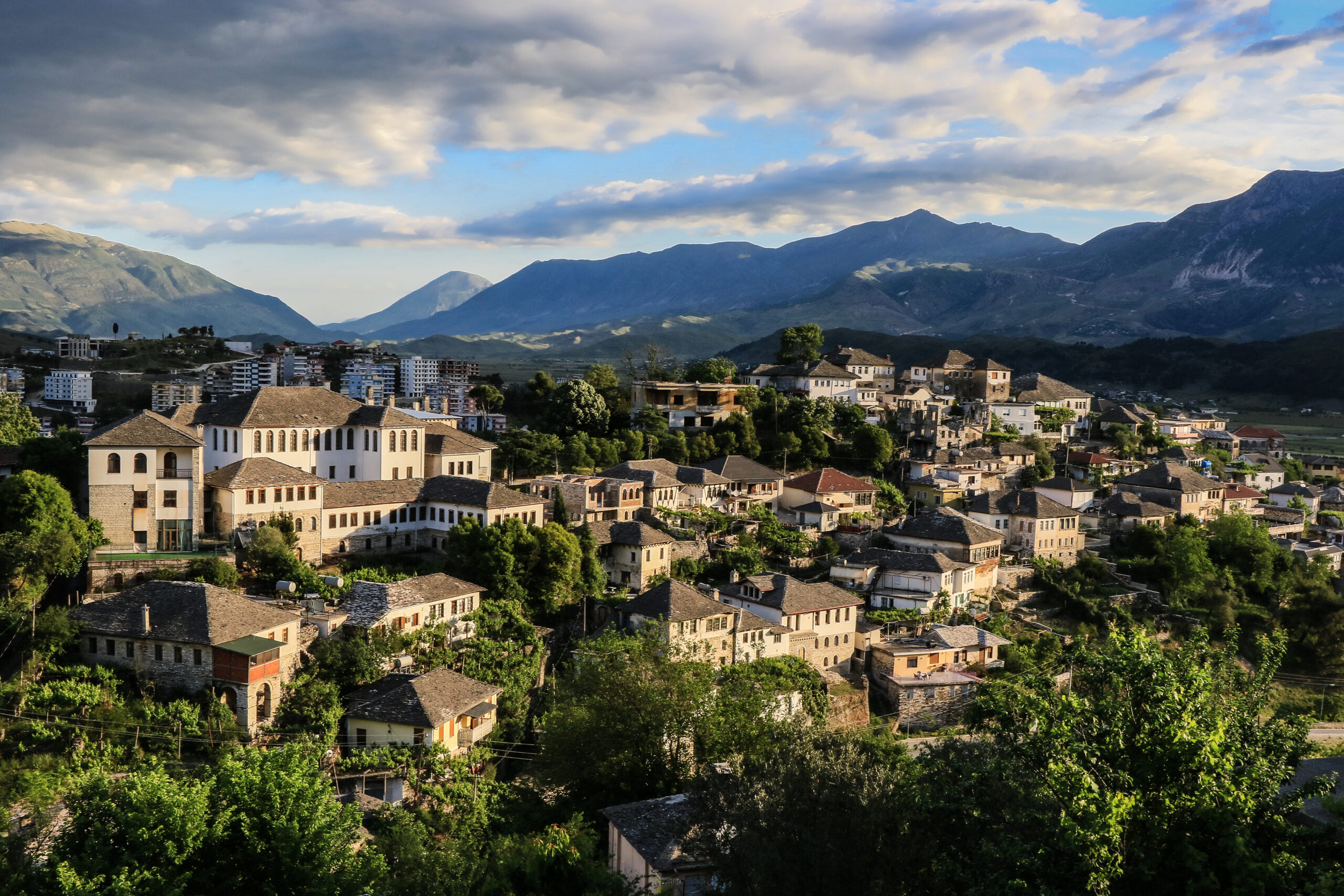 Panoramic,View,To,The,City,Scape,,Gjirokastër,,Albania