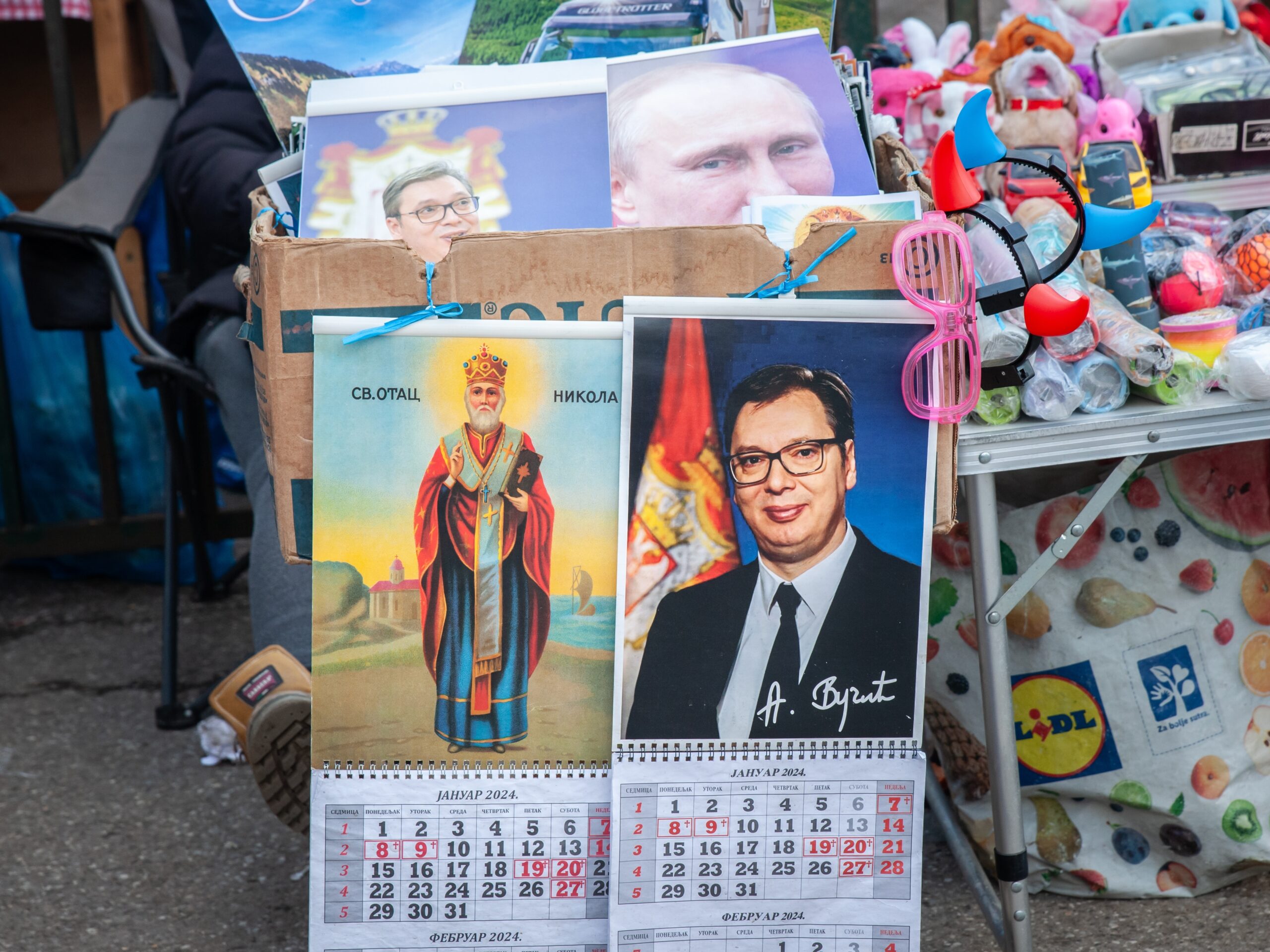 Rumenka,,Serbia,-,January,30,,2023:,Calendars,Portraying,Aleksandar,Vucic,